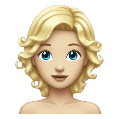 mermaid with blond and short hair and blue eyes sticker