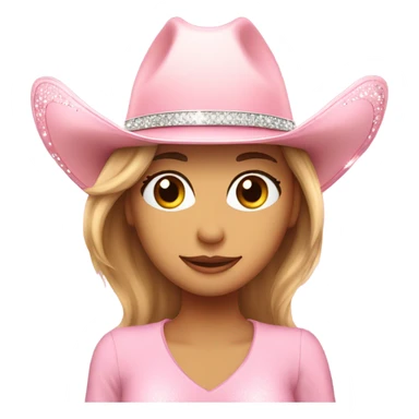 light pink cowgirl hat with sparkles  sticker