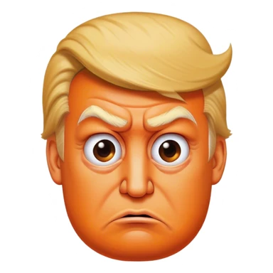 Donald Trump as a 💩orange with scowling face sticker