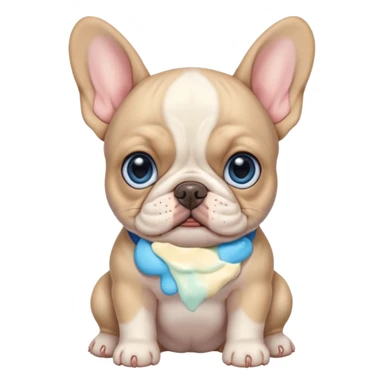Miniature French bulldog puppy with sky blue eyes sticker