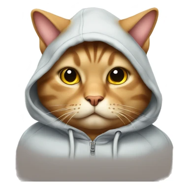 Fat cat wearing a hoodie sticker