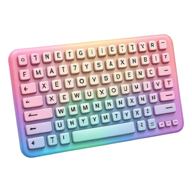 Pastel pink rainbow keyboard sticker