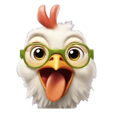 Chicken little from the movie chicken little with his tongue out and two peace signs  sticker