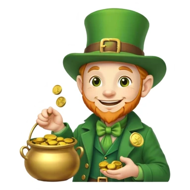 leprechaun with a pot of gold  sticker