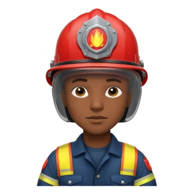 black Firefighter wearing helmets sticker