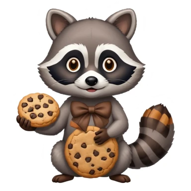 A raccoon is holding a cookie in his hands sticker