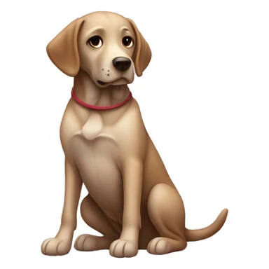 brown labrador sitting and hug dalmatian  sticker