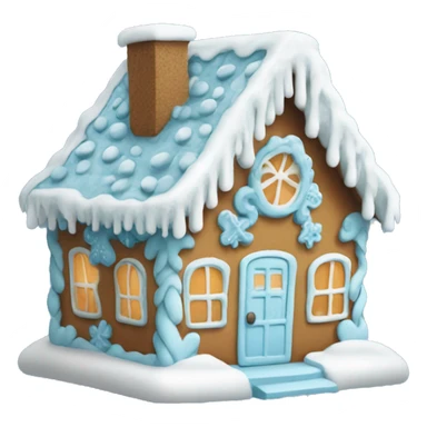 Cosy light blue gingerbread house  sticker