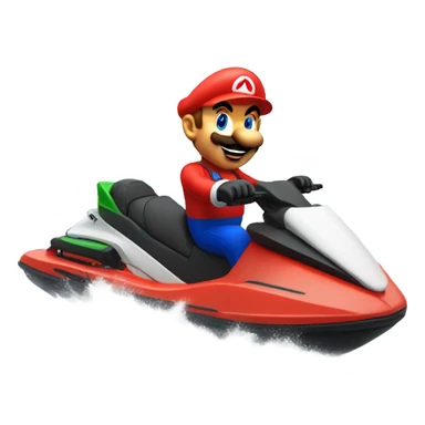 Mario zittend op een jetski sticker