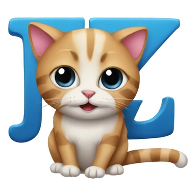 cat with letter z and love sticker