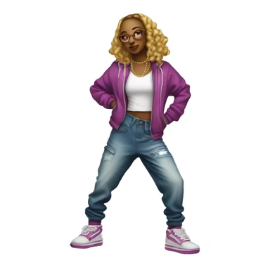 hip hop dancer female hip hop clothes sticker