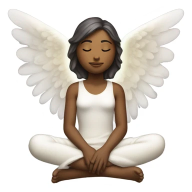 Angel meditating in front of a waterfall sticker