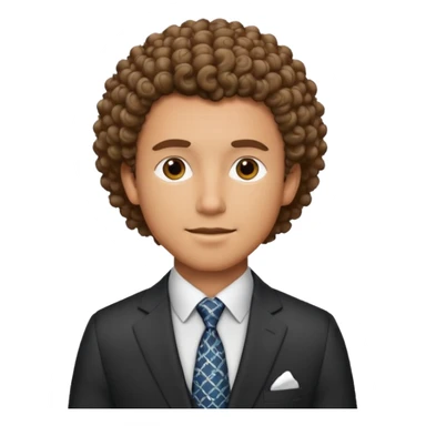 curly-haired man in a suit sticker