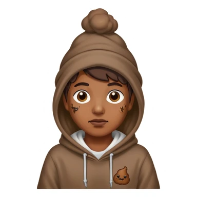 Какашечный человек в какашечной кепке и худи с татуировками sticker