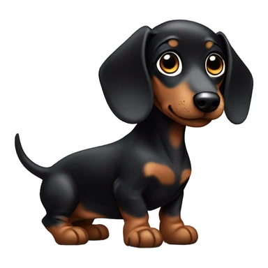 black daschund puppy sticker