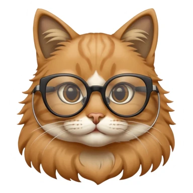 Cat wearing geekchic mood glasses, only face sticker