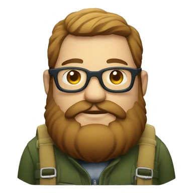 Fat Bearded Fisherman with glasses sticker