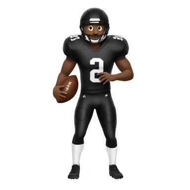 black football player cathing football sticker