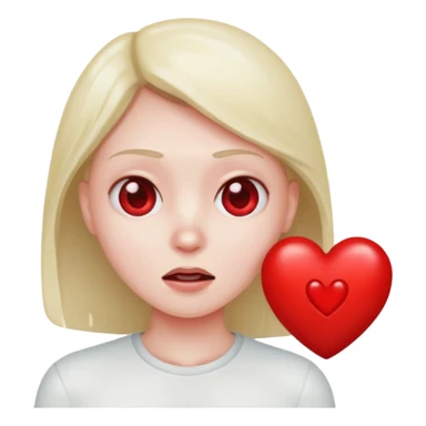 red heart in fear sticker