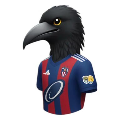 a crow with a san lorenzo soccer shirt sticker