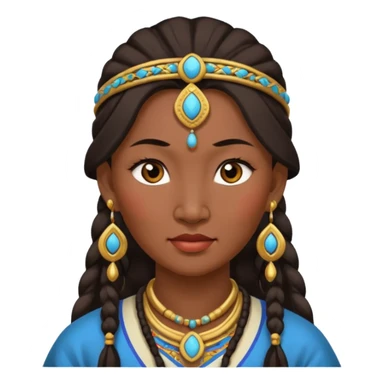 ancient mogolian woman with earrring sticker