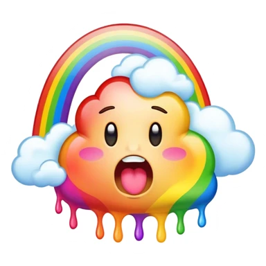 A face puking rainbows sticker