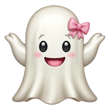 SPAM MEAT kawaii ghost EMOJI with bow sticker