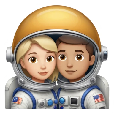 Astronaut couple cuddling  sticker