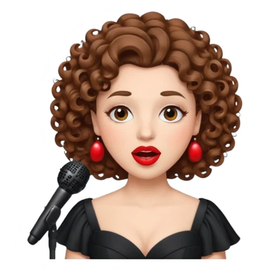 curly hair  opera singer singing sticker