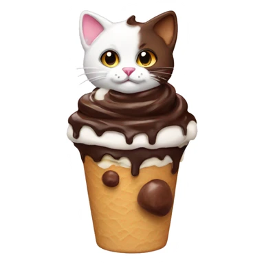 Chocolate sundae with calico cat sticker