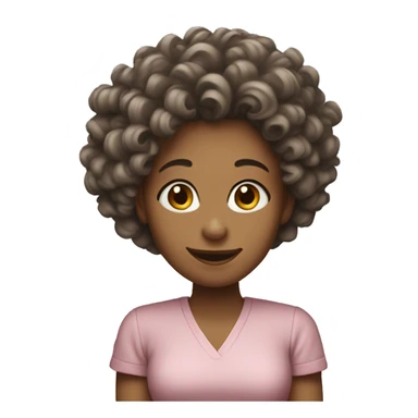 Can you describe an emoji that represents a female character with curly hair and fair skin? Please provide a specific emoji that accurately depicts the characteristics you are describing.  sticker