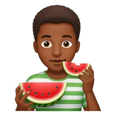 Black man eating watermelon sticker