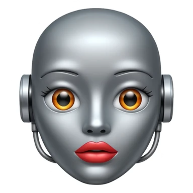 Robot with lips sticker