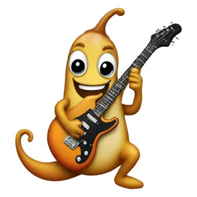 Happy slug playing electric guitar sticker