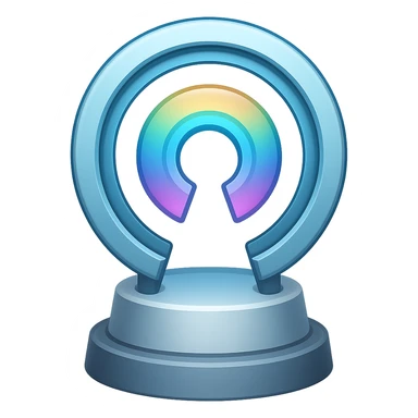 Make the background fully transparent while keeping the teleportation portal and machine in an emoji style. sticker