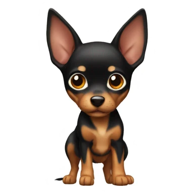 Mini pincher black and brown sticker