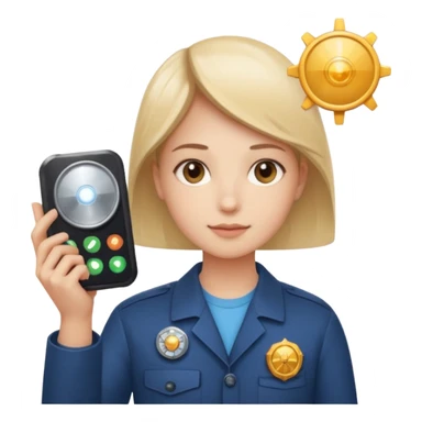 Calm face with relaxed eyes holding a small radar or spotlight, catching just a few key AI icons (chip, spark, or “AI” badge), to show you only get the updates that matter, without overwhelm. sticker