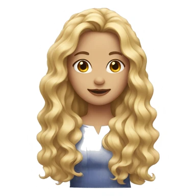 girl with mid long blonde wavy hair sticker