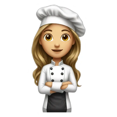 Chef girl long hair sticker