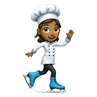 Chef girl on ice skates sticker