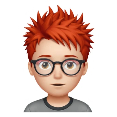 red spiky haired kid with glasses sticker