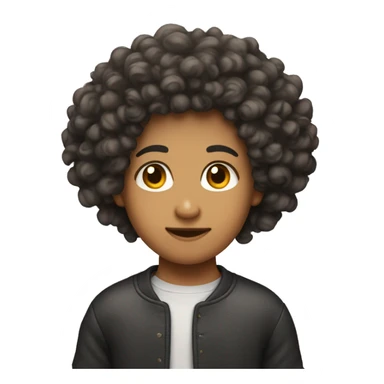 Shrug emoji but lightskin with a curly fro sticker
