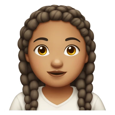 Chubby mixed race girl with braids sticker