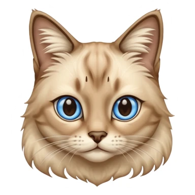 Tabby cat long hair in Siamese colors sticker