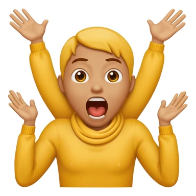 Yellow emoji doing choking emote with hands around neck and the emoji screaming  sticker