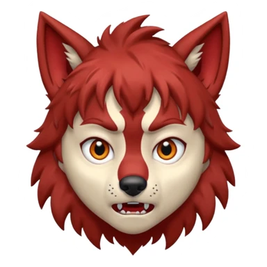 Wolf Boy Red Scared sticker