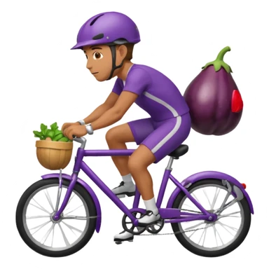 Guy riding eggplant as bicycle  sticker