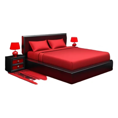 Basement room with black marble and red gemstones and edgy gothic cool feel sticker