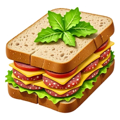salami sandwich with pickles and lettuce sticker