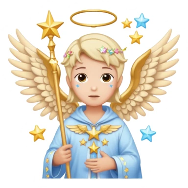 K-pop feeling demonstrates decided decorate decora cutecore starlight star staff with wings and other angel sticker